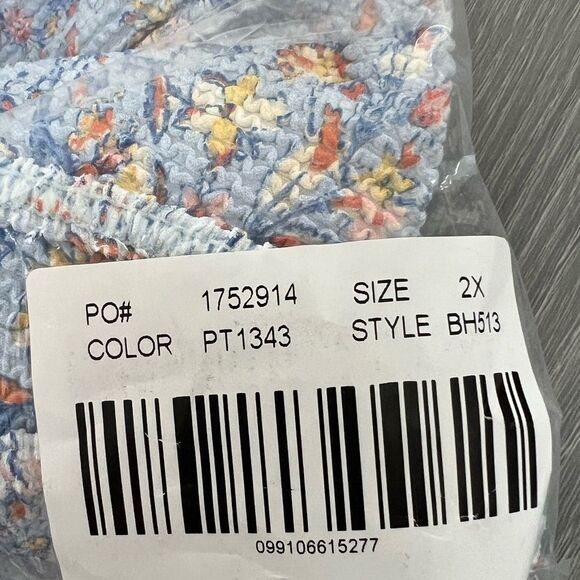 Blue floral Bikini Top size 2X NWT - Picture 4 of 6